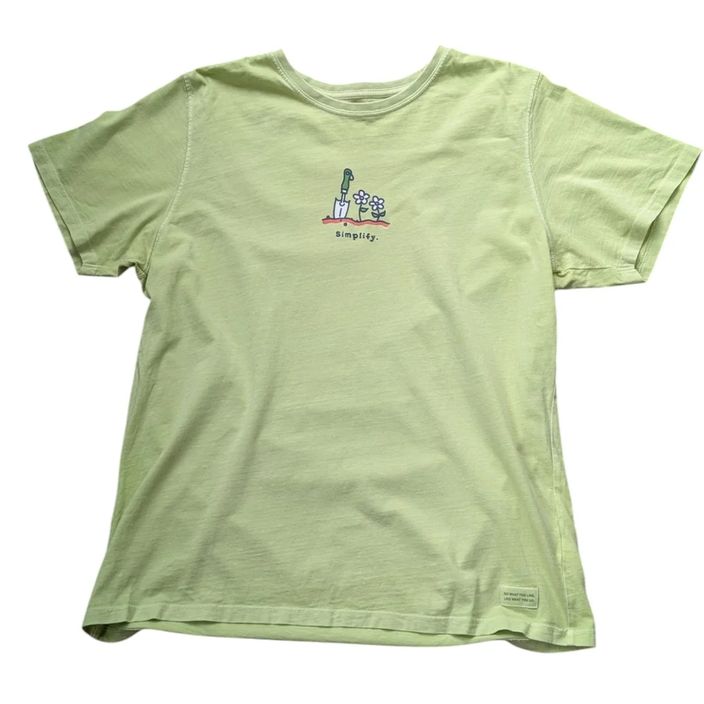 Life Is Good T-shirt, Simplify, Gardening, Green, Size Large - Picture 2 of 7